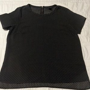 Women size L Forever 21 black and white polkadot blouse